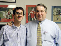 The son and father connection unites Tommy Bissmeyer, left, and his father, Bill Bissmeyer. Five years ago, after the death of his son, John, Bill helped to start a monthly breakfast with the goal of strengthening the bonds between parents and children. 