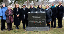 Pictured, from left, are Sister Anne Marie Kampwerth, general vicaress; Sister Margaret Ann Hens, HealthVisions Midwest; Laura Dwire, program coordinator, St. Joseph Community Health Foundation; Renetta Williams, HealthVisions, Fort Wayne; Sister Barbara Spiegelhoff, general councilor; Sister Gonzalo Vakasseril, general superior; Meg Distler, executive director of the St. Joseph Community Health Foundation; Sister Shirley Bell, PHJC general councilor; and Marla Rust, grants coordinator, St. Joseph Community Health Foundation.